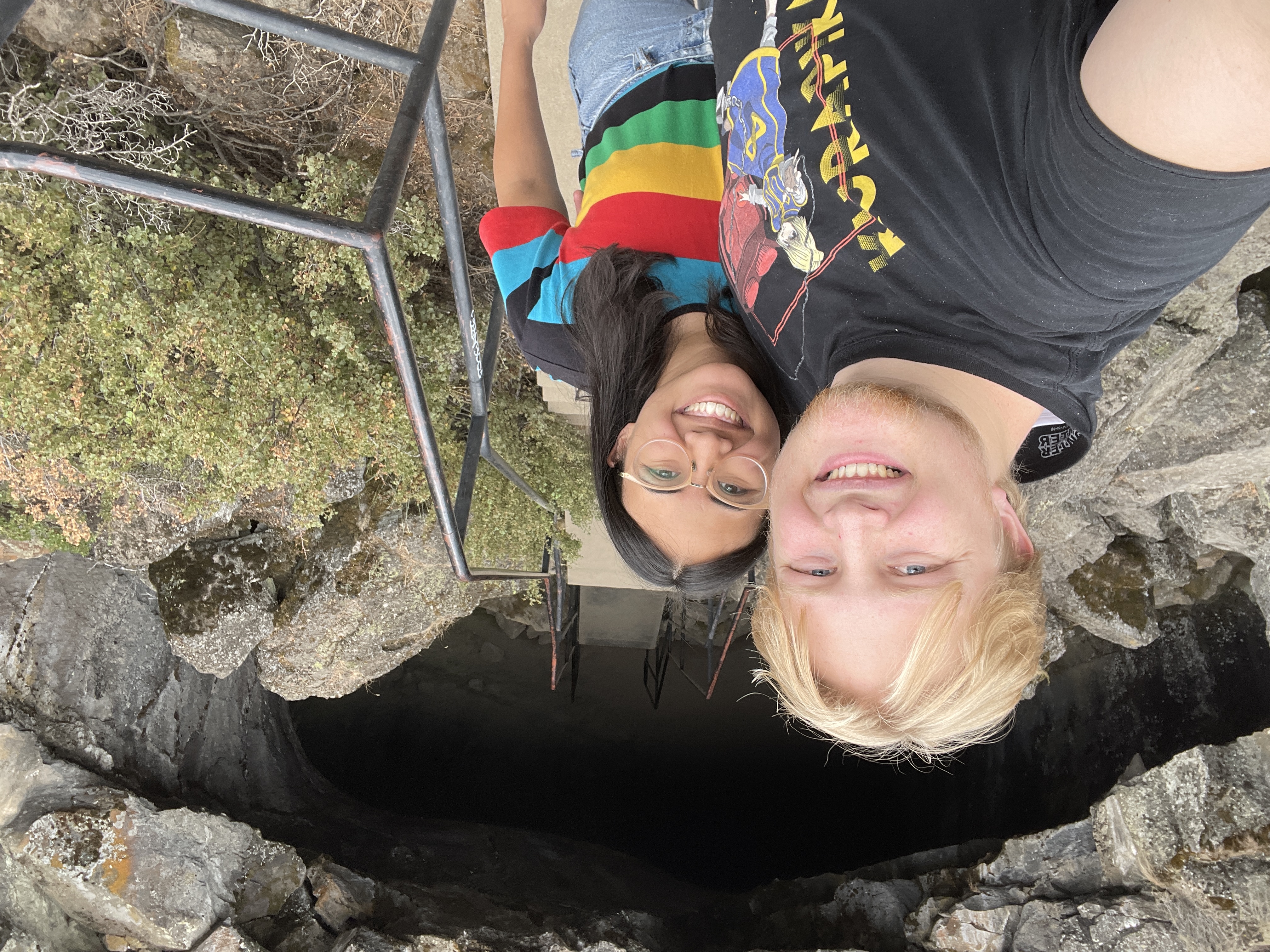 Trevor and Allie Shumway at Subway Cave Lava Tubes, Shasta, California
